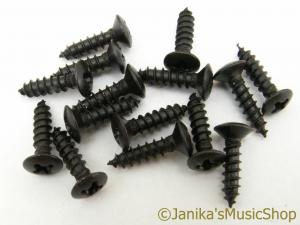 15 STRATOCASTER OR TELECASTER PICKGUARD SCREWS BLACK